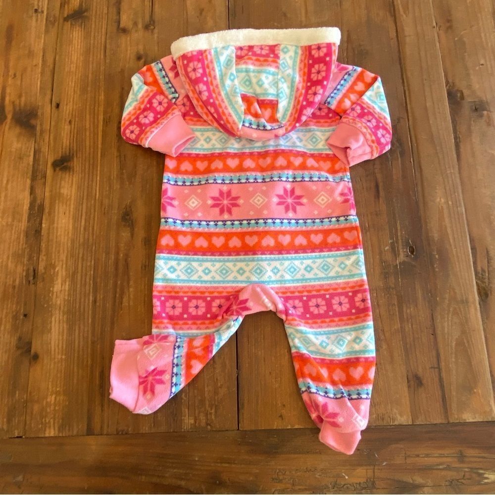Carter’s Fleece Hooded Romper Size 9 M - Picture 2 of 10